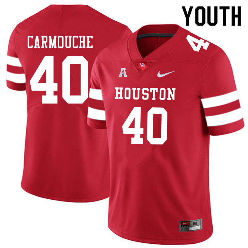 Youth #40 Jordan Carmouche Houston Cougars College Football Jerseys Sale-Red - Click Image to Close